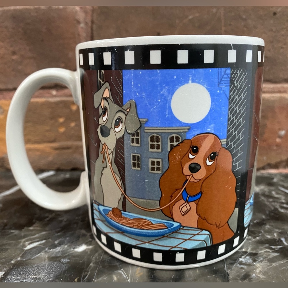 1988 Disney Lady and the Tramp Film Strip Mug Vintage